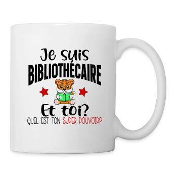 Bibliothécaire Bibliothèque Métier Livre Humour - Mug blanc - blanc - Droite