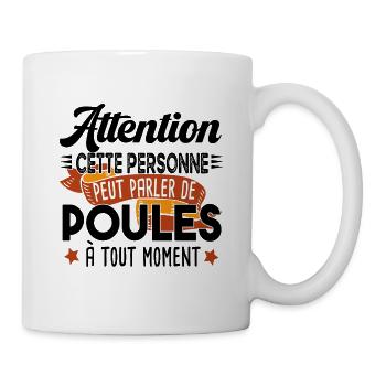Poule Poulailler Cadeau Humour Agriculteur Ferme - Mug blanc - blanc - Droite