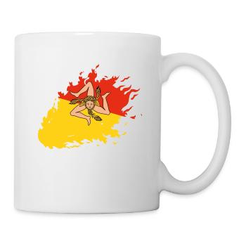 Drapeau de la Sicile Italie Palerme Trinacria Italia - Mug blanc - blanc - Droite
