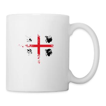 Sardinien Flagge Klecks Sardische Fahne Spritzer - Tasse - Weiß - Rechts