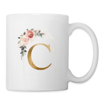 Monogramme personnalisable C Flower Arch - Mug blanc - blanc - Droite