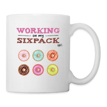 Working on my sixpack - Tasse - Weiß - Rechts