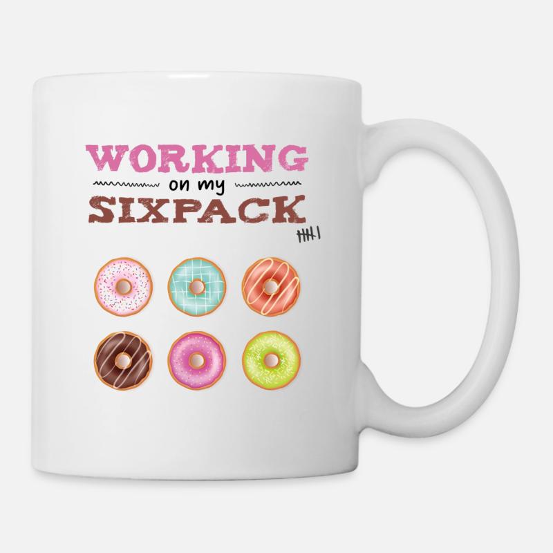 Working on my sixpack - Mug - white