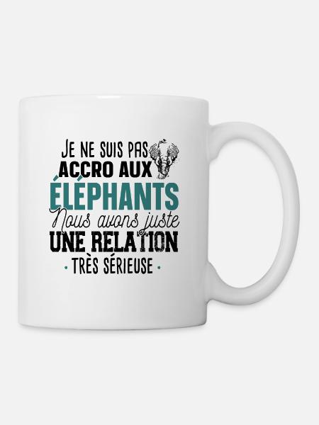 Éléphant Animal Cadeau Humour Safari Trompe Dumbo - Mug blanc - blanc