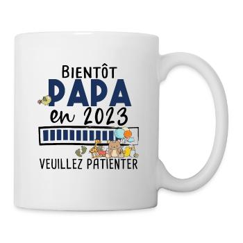 Papa 2023 Père Bébé Naissance Parent Fils Fille - Mug blanc - blanc - Droite