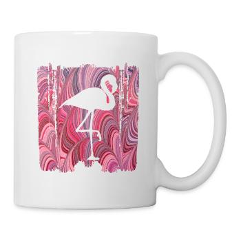 oiseau e 117 flamant rose - Mug blanc - blanc - Droite