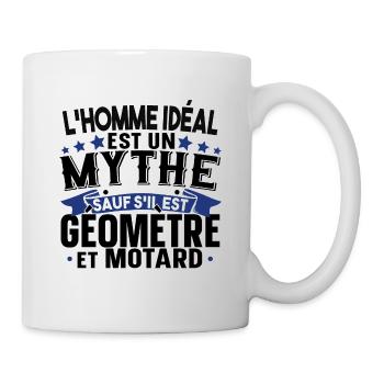 Géomètre Motard Moto Cadeau Homme T-shirt Mug - Mug blanc - blanc - Droite