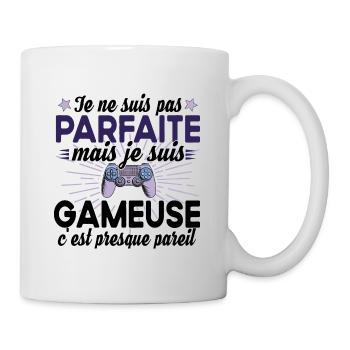 Gameuse Gaming Gamer Geek Jeux Vidéo Cadeau - Mug blanc - blanc - Droite