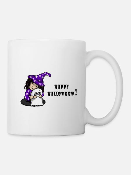 Happy Halloween! (Witch and Ghost) - Mug - white