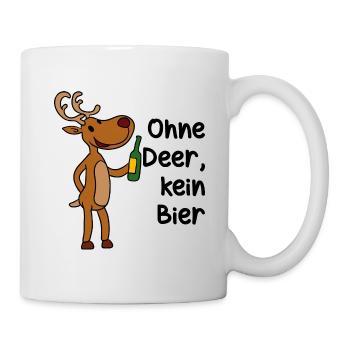 Orignal de Noël, Rudolph buvant de la bière, dicton de Noël - Mug blanc - blanc - Droite