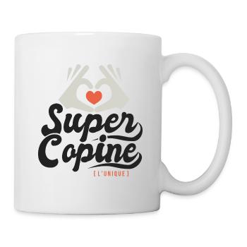 Super copine l unique cadeau copine amie - Mug blanc - blanc - Droite
