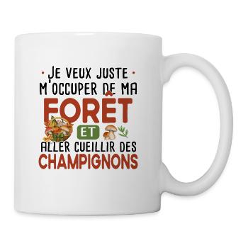 Champignon Champignons Cèpe Boletus Forêt Cèpes - Mug blanc - blanc - Droite