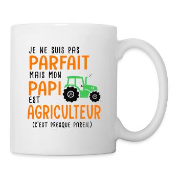 Agriculture papi agriculteur drôle tracteur enfant - Mug blanc - blanc - Droite
