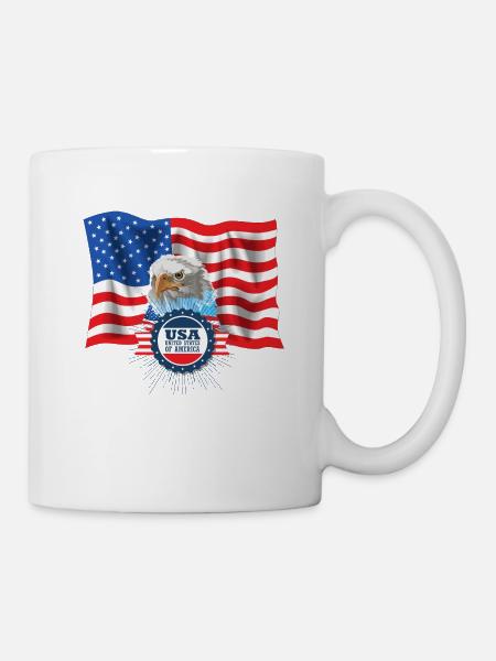 USA, Amerykański Orzeł - Mug - white