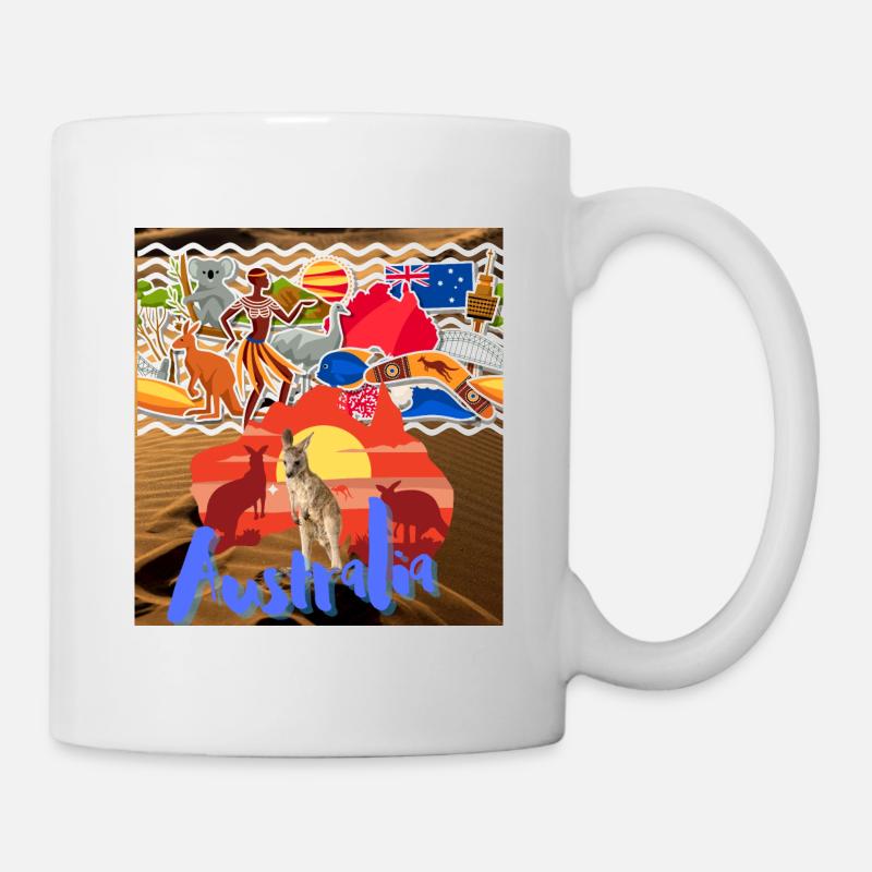 Australien, Känguru. - Tasse - Weiß