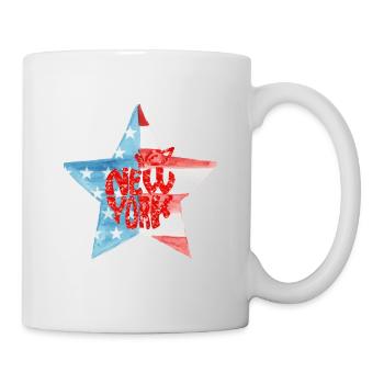New York, USA, Sterne und Gürtel. - Tasse - Weiß - Rechts