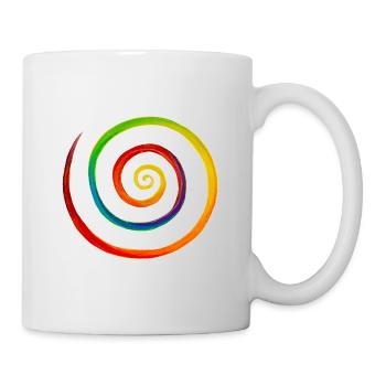 Regenbogen-Spirale - Tasse - Weiß - Rechts