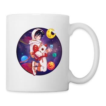 Garçon cosmonaute chibi dans l'espace - Mug blanc - blanc - Droite