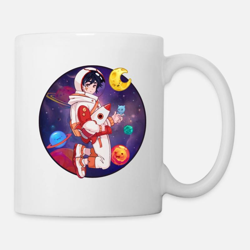 Cosmonaut boy chibi in space - Mug - white
