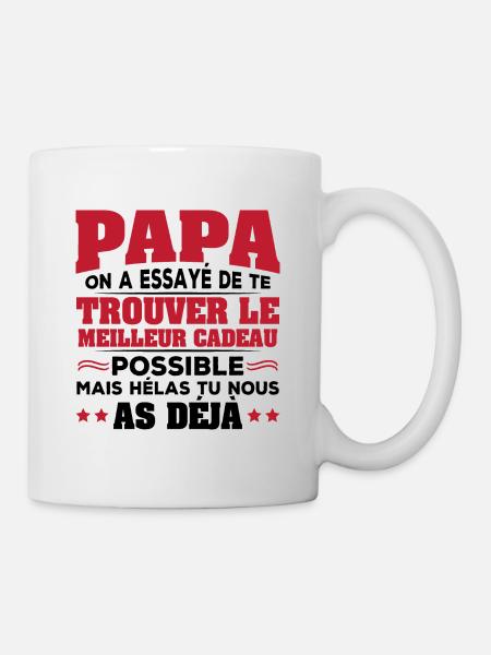 Papa on a essayé de te trouver le meilleur cadeau - Mug blanc - blanc