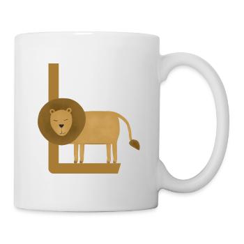 L - LEO - ABC, Alphabet, Lettre, Animal, Nom - Mug blanc - blanc - Droite