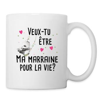 Marraine Bébé Naissance Grossesse Panda Cadeau - Mug blanc - blanc - Droite