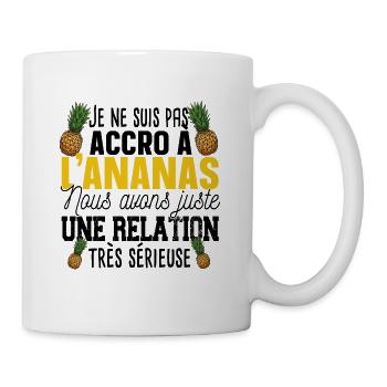 Ananas Fruit Relation Cadeau Humour Jaune Exotique - Mug blanc - blanc - Droite