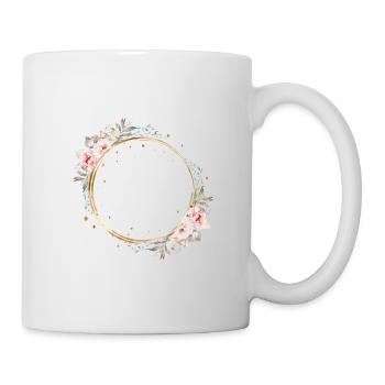 Modern Pastel Boho Flower Circle customizable - Mug - white - Right