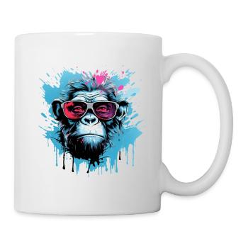 Party gorilla with sunglasses - Mug - white - Right