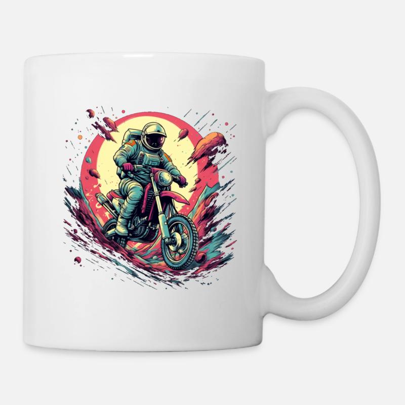 Motorcycle on the moon - Mug - white