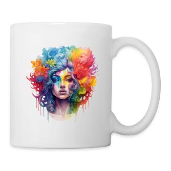 Femme arc-en-ciel - Mug blanc - blanc - Droite