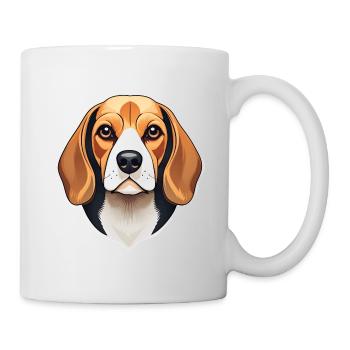 Beagle Illustration Portrait - Mug - white - Right
