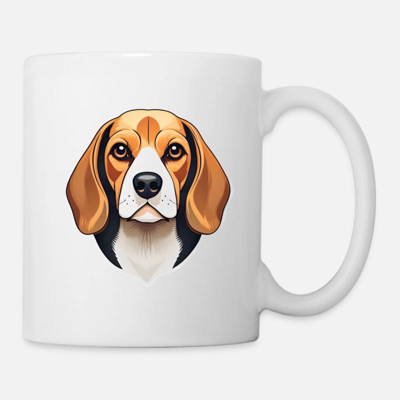 Beagle Illustration Portrait - Mug - white