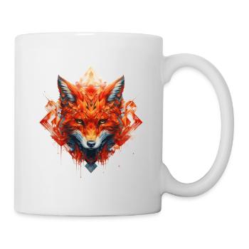 Geometrischer Fuchs in Feuer 2 - Tasse - Weiß - Rechts
