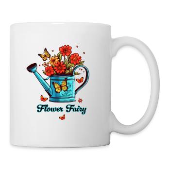 Blumen Fee Gärtnerin Gießkanne Sommer flower fairy - Tasse - Weiß - Rechts