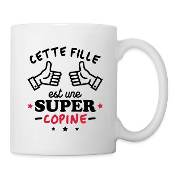 Cette fille est une super copine - Mug blanc - blanc - Droite