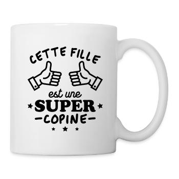 Cette fille est une super copine - Mug blanc - blanc - Droite