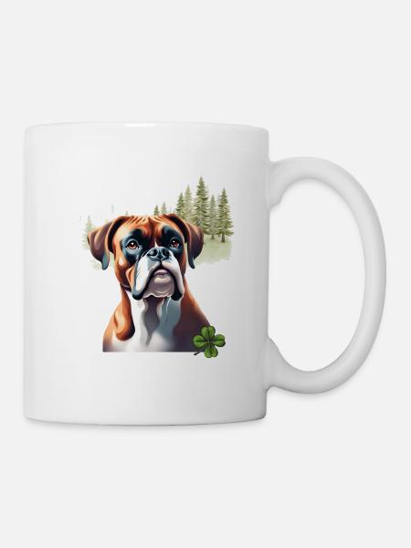 Boxer Tricolor Shirtmotiv - Tasse - Weiß