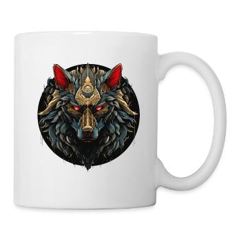 Geschenk Wikinger Wolf Krafttier Schamane Odin - Tasse - Weiß - Rechts