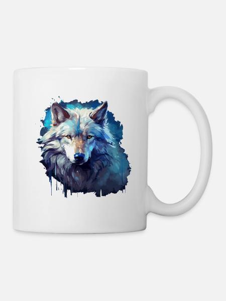 Cadeau Viking Wolf Power Animal Shaman Odin - Mug blanc - blanc