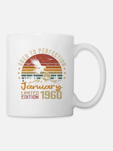 Januar 1960 Retro Vintage Geburtstagsgeschenk - Tasse - Weiß