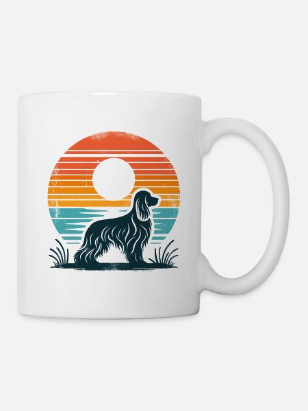Cocker Spaniel Vintage Sunset - Mug - white