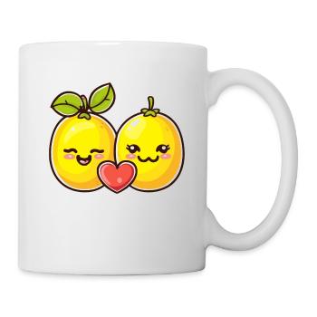 Lemon Couple Love Heart Valentine's Day - Mug - white - Right