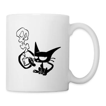 Kaffee-Katze - Tasse - Weiß - Rechts