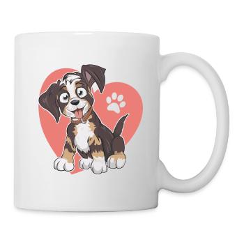 Comic Hund Australien Shepherd Love Geschenk - Tasse - Weiß - Rechts