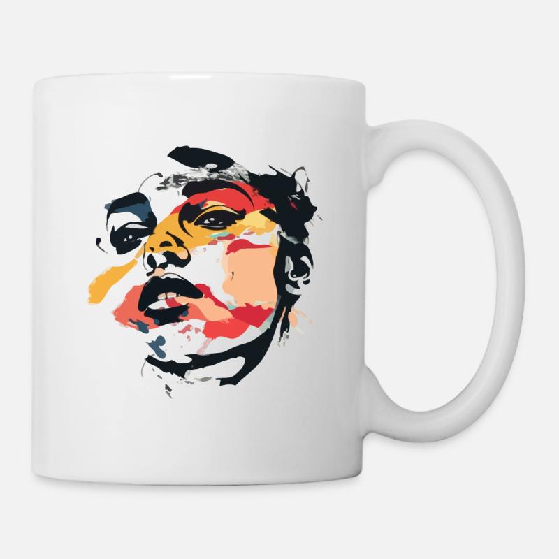 Artful Face Design - Modern Art - Tasse - Weiß