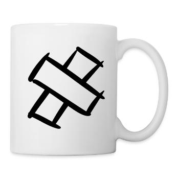 Pflasterkreuz. Pavement Cross. Wound plasters. - Mug - white - Right
