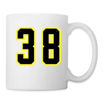 38 Zahl Trikot - Tasse - Weiß - Rechts