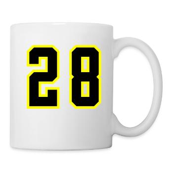 28 Zahl Trikot - Tasse - Weiß - Rechts