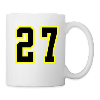 27 Zahl Trikot - Tasse - Weiß - Rechts